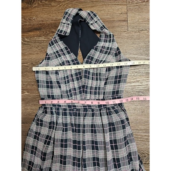 Club Monaco Women' s Blue Plaid Cross Back Midi Dress Size: 00‎ NWT - Picture 6 of 11